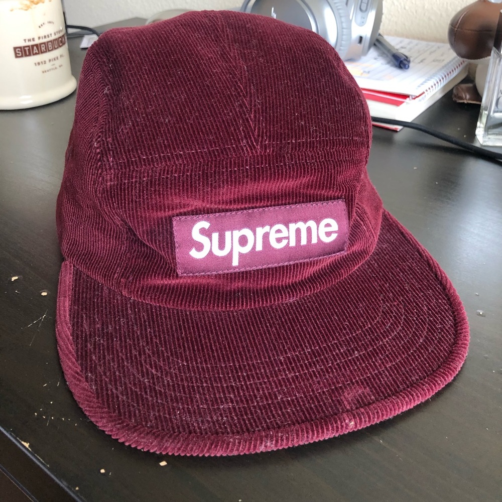 Supreme FW13 Corduroy Croc red velvet camp hat